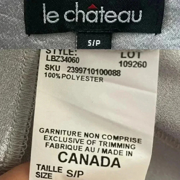 Le Chateau Silver Metallic Satin Blazer Sash  Belt Size Small - Picture 14 of 17